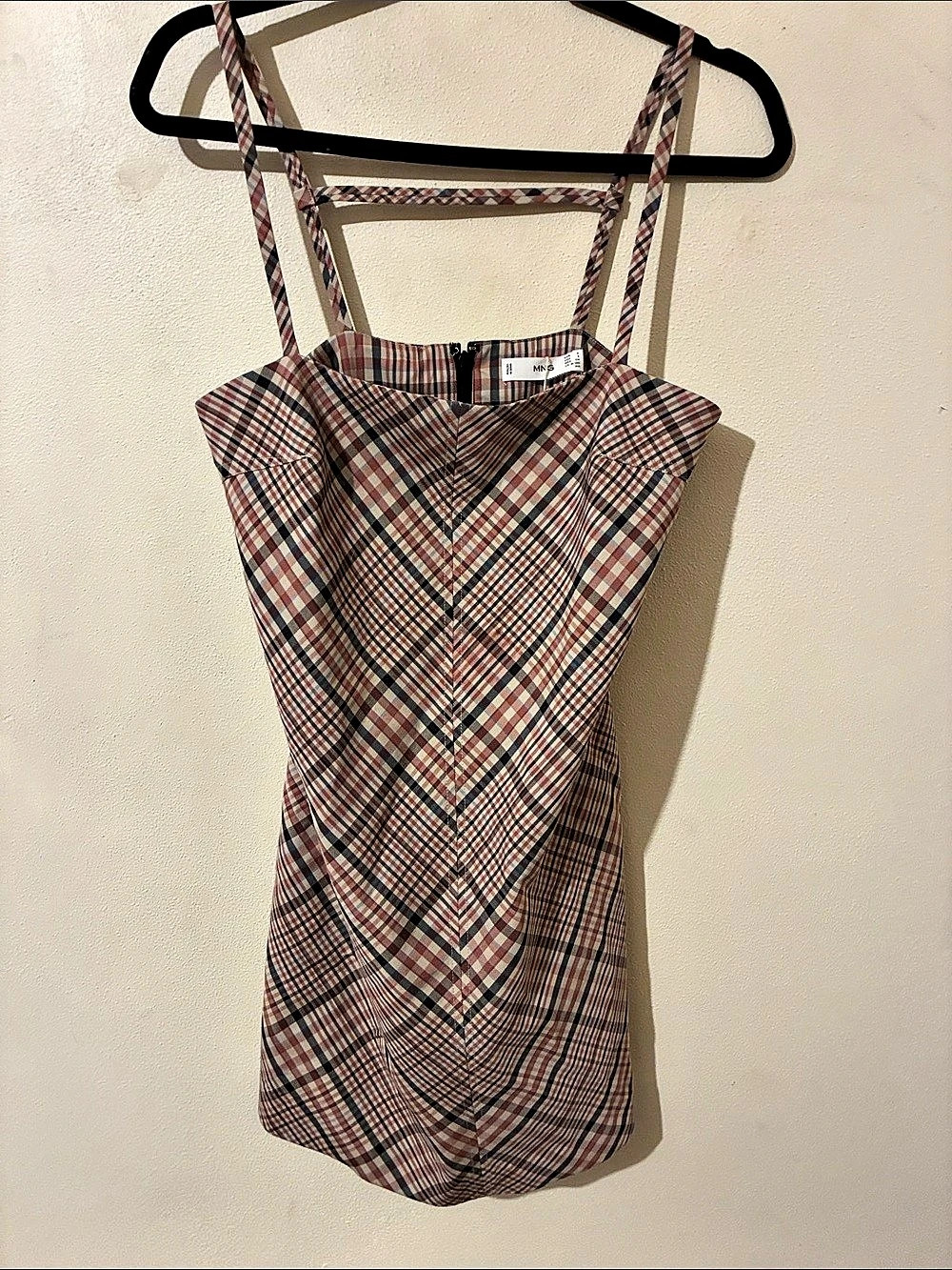 Burberry Plaid Mini Dress in Brown & rust. NWT